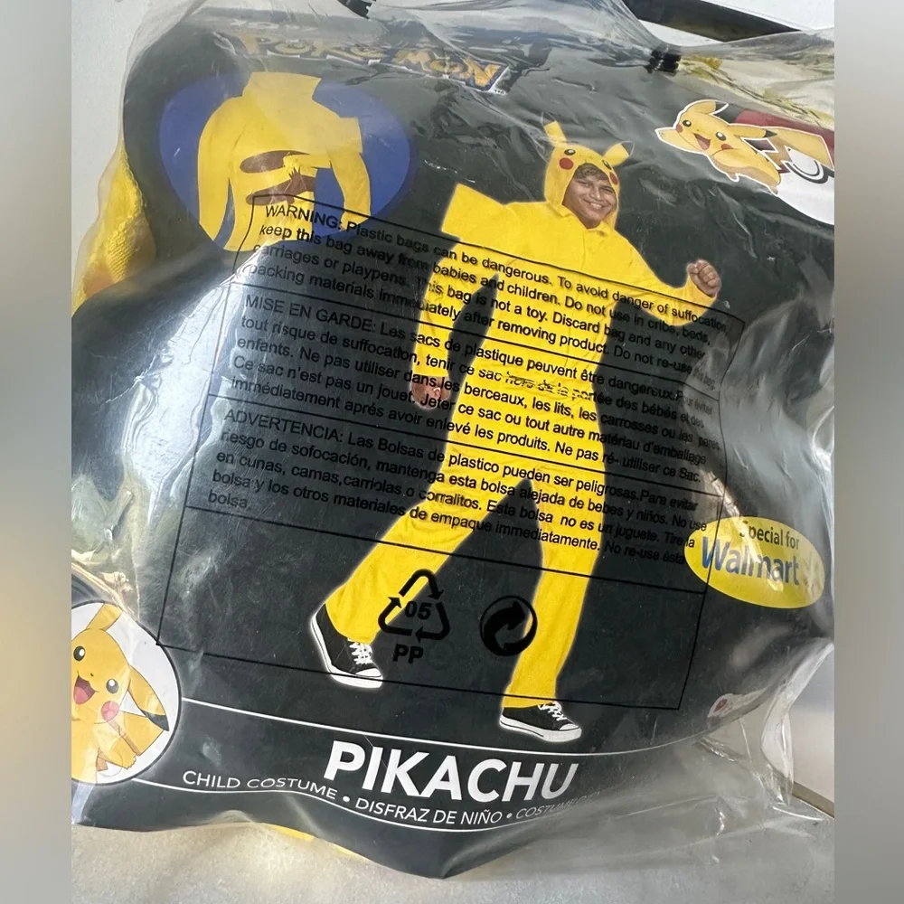 Pokemon Pikachu Yellow Halloween Costume for Kids size L 10-12